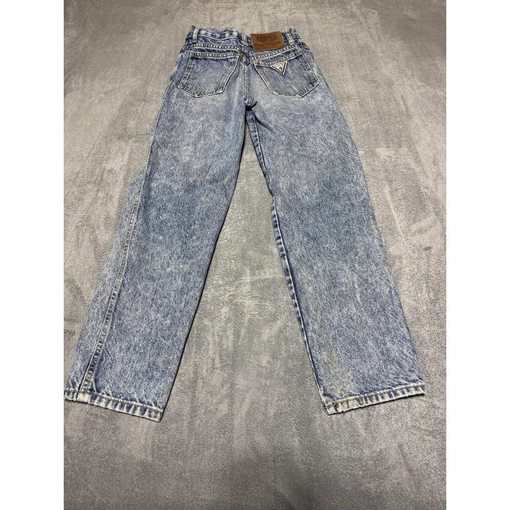 Vintage Guess Jeans Kids Blue Acid Wash Straight Leg 100% Cotton Denim USA